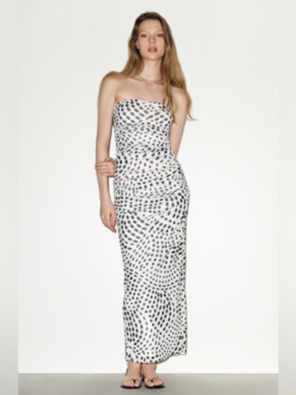 NWT AFRM White Dress with Black Polka Dots size small # 1222